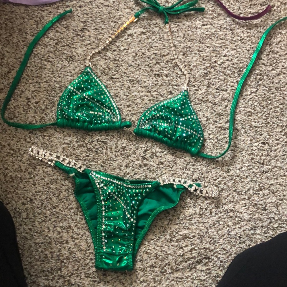 Green competition bikini